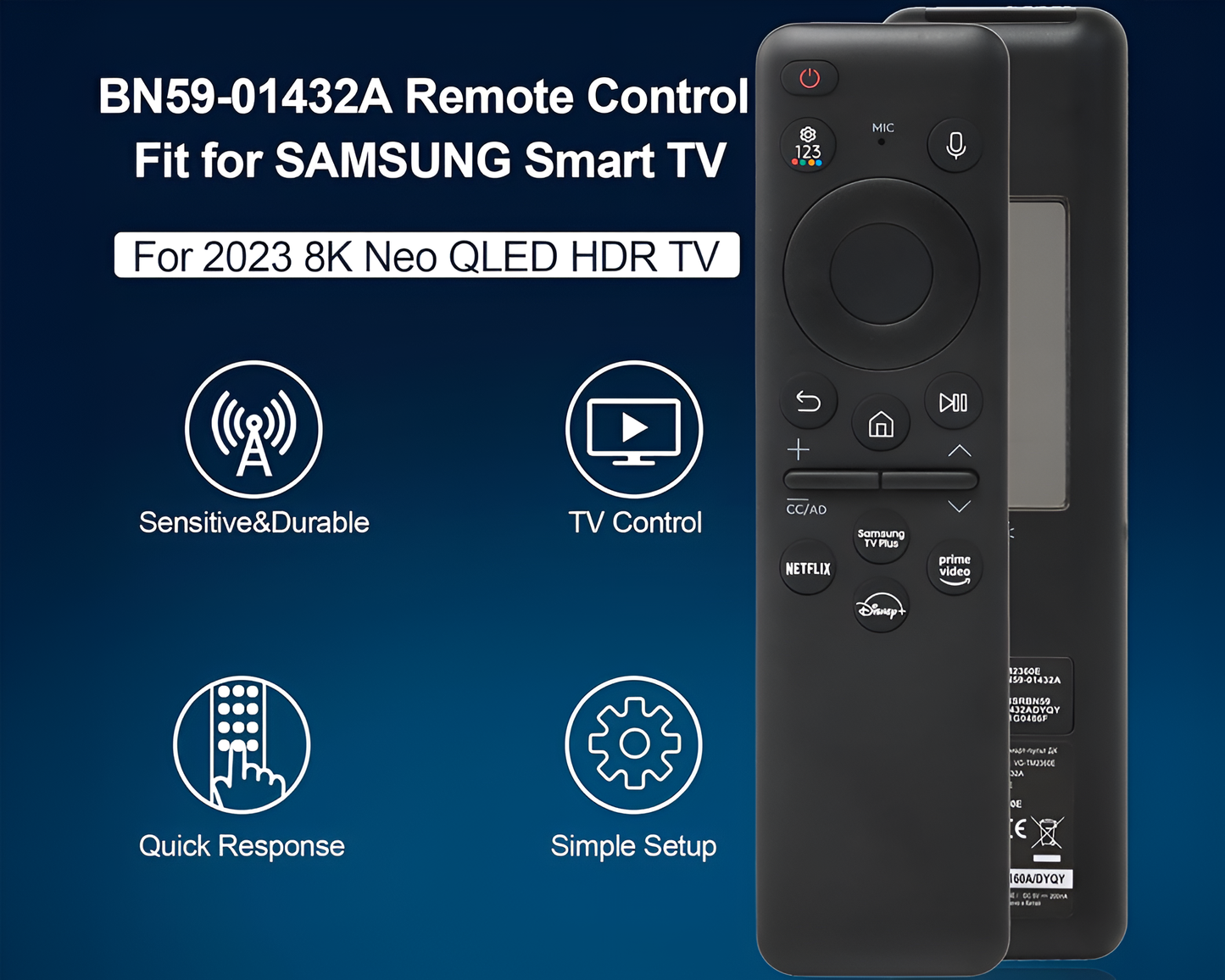 Samsung TV Remote Solar Smart TV Remote Repalcement