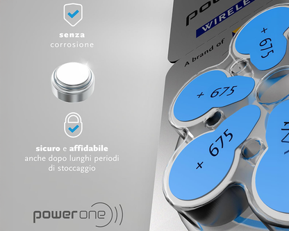 PowerOne P675 size 675 Hearing Aid Batteries 60 Pack