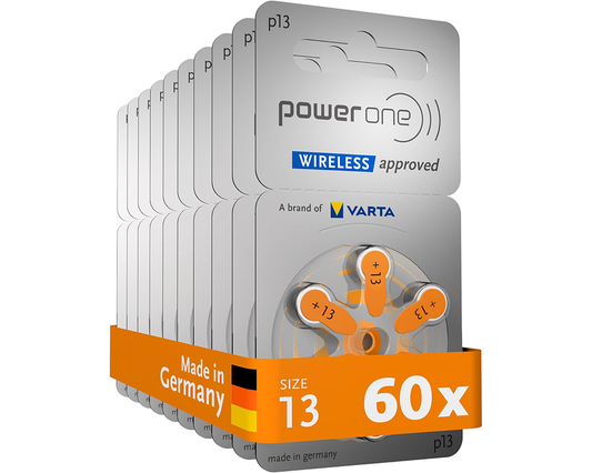 Power One P13 Hearing Aid Battery – 60 PCS