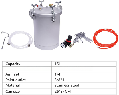 Commercial Paint Pressure Tank 15L