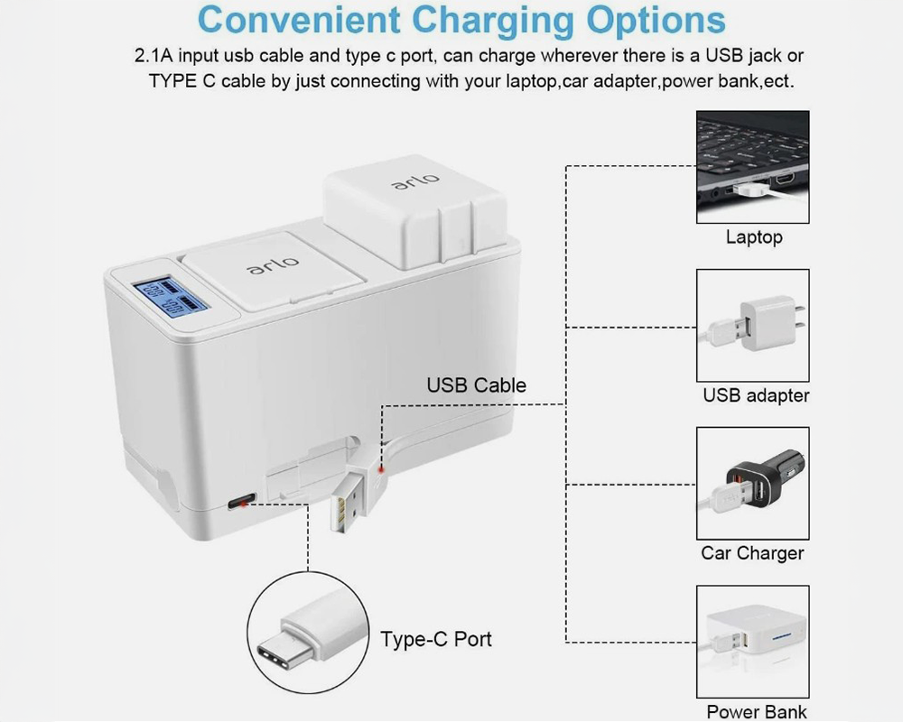 Arlo Battery Charger for Arlo Pro, Arlo Pro 2, Arlo Go
