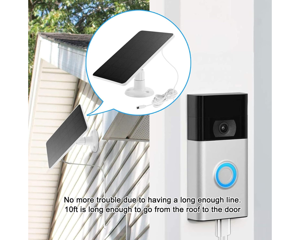 Solar Panel for CCTV Security Camera Eufy Arlo Wyze Swann Reolink Ring Blink