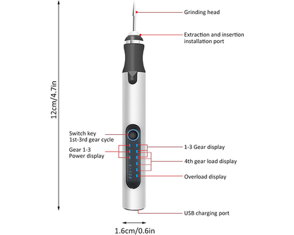 Engraving pen with USB cable