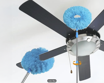 blue microfiber duster