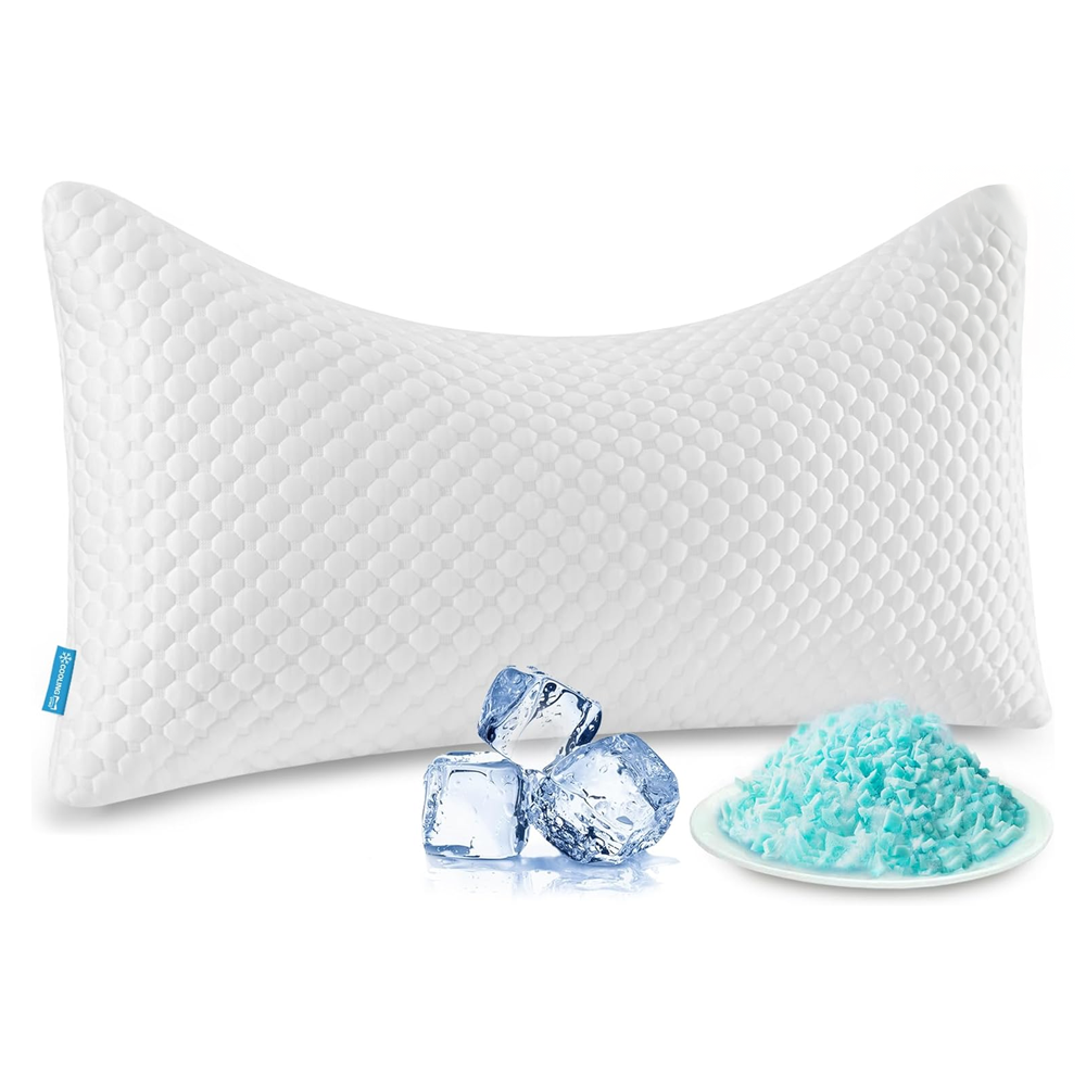 Side Sleeper Pillow – Curved Memory Foam Adjustable Cooling Pillow for Neck & Shoulder Pain Relief