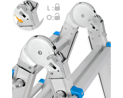 4M Multipurpose Telescopic Foldable Ladder with Platform