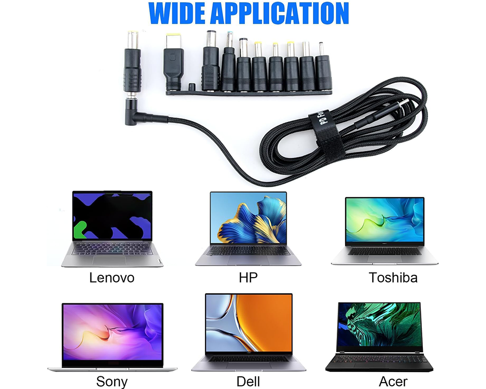 Universal USB-C Charger Cable for Dell Lenovo Asus Hp Acer Laptop
