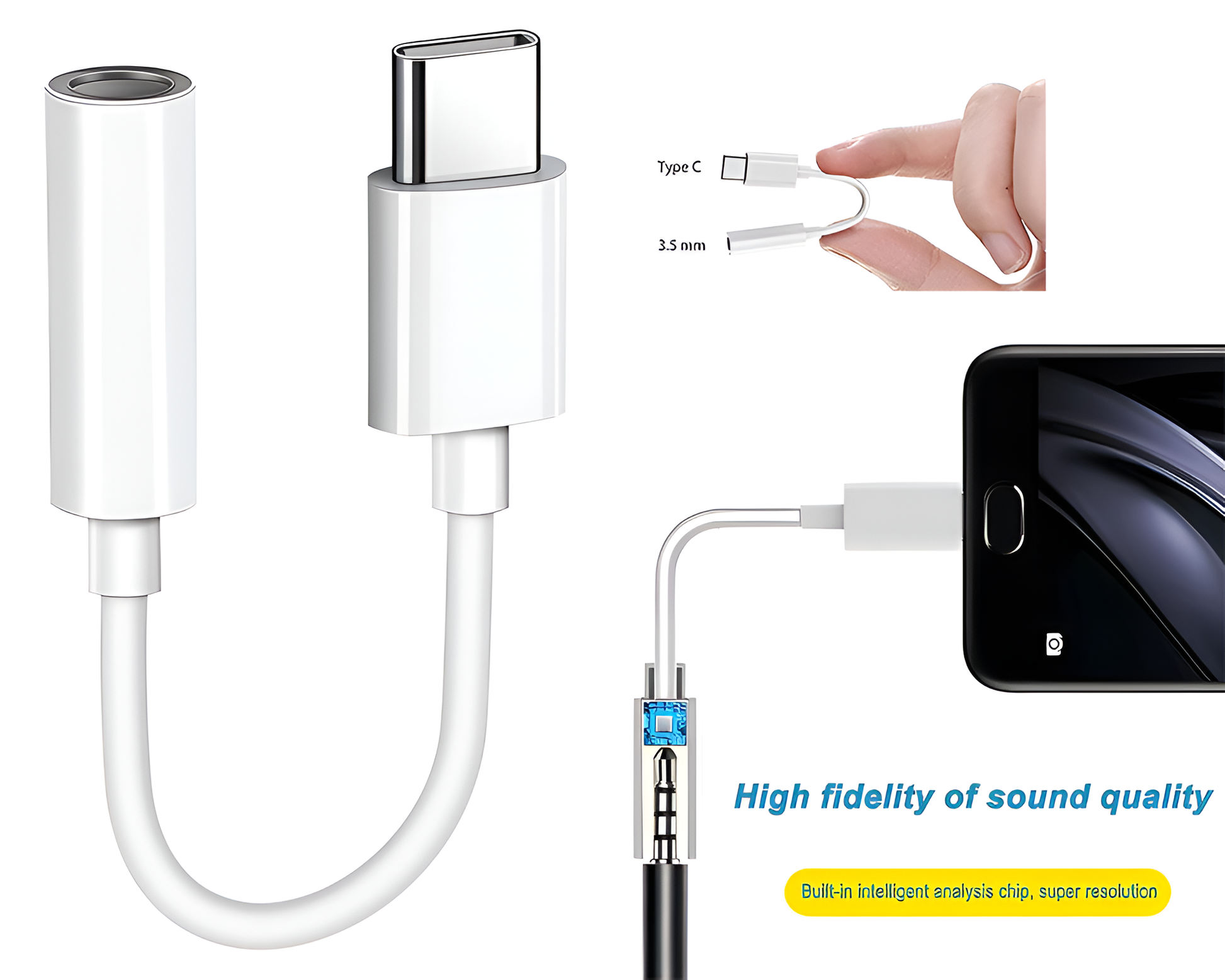 Compact aux cable adapter