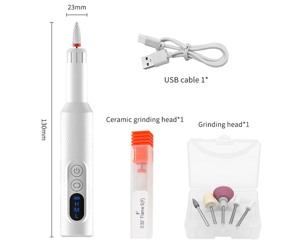 Electric Nail File Drill Manicure Set Rechargeable