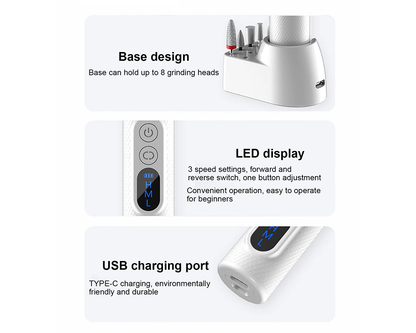 Electric Nail File Drill Manicure Set Rechargeable