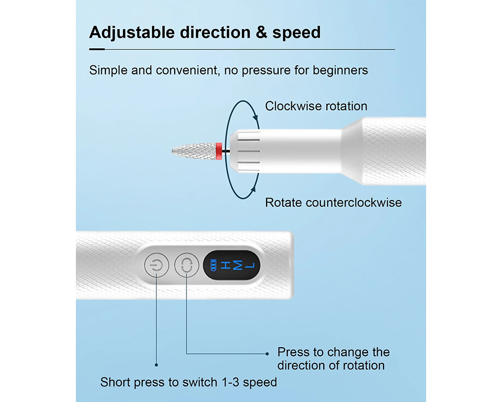Electric Nail File Drill Manicure Set Rechargeable