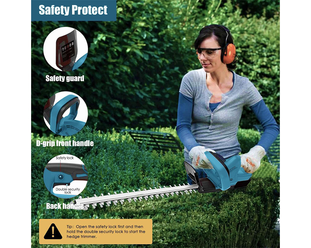cordless trimmer in use