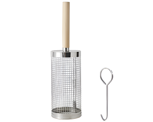 Rolling Grill Basket – Stainless Steel BBQ Net Tube for Meat, Vegetables & Seafood Outdoor Cooking