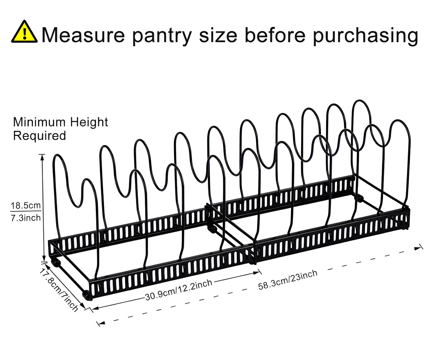 Expandable Lid and Pan Organiser Black Rack