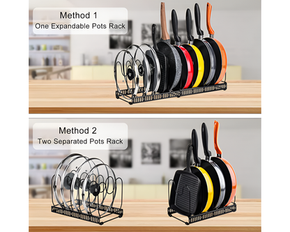 Expandable Lid and Pan Organiser Black Rack
