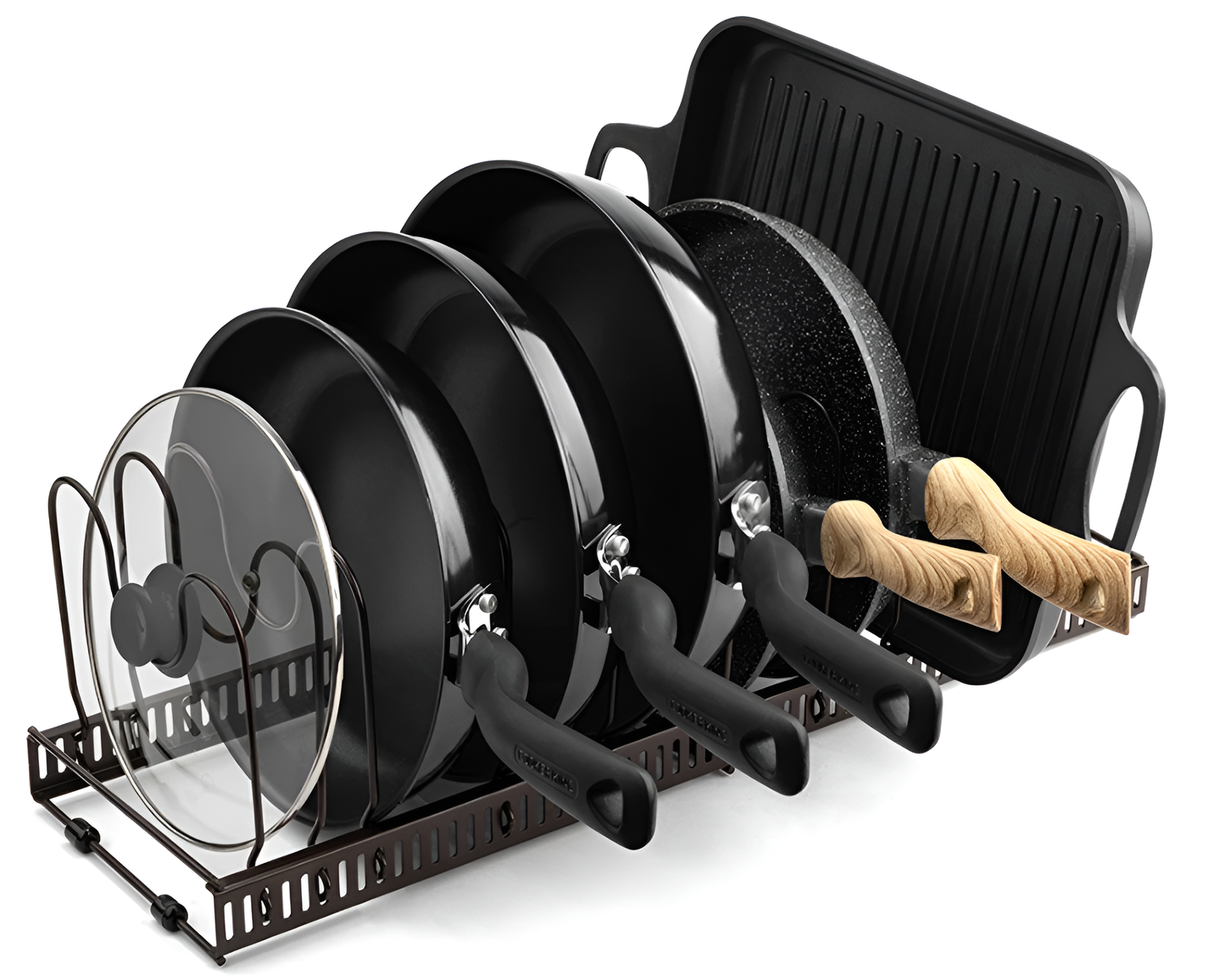 Expandable Lid and Pan Organiser Black Rack