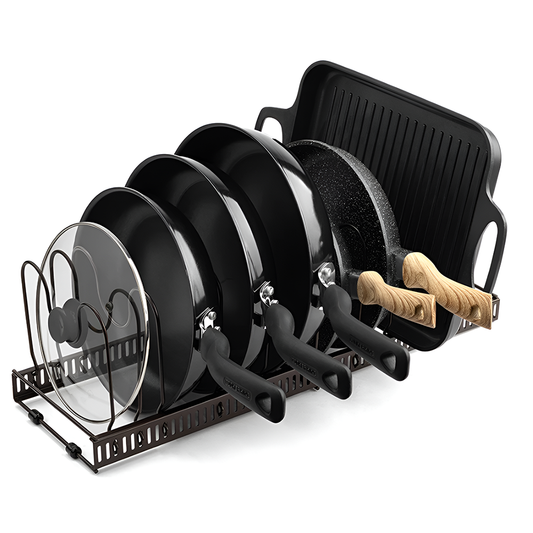 Expandable Lid and Pan Organiser Black Rack