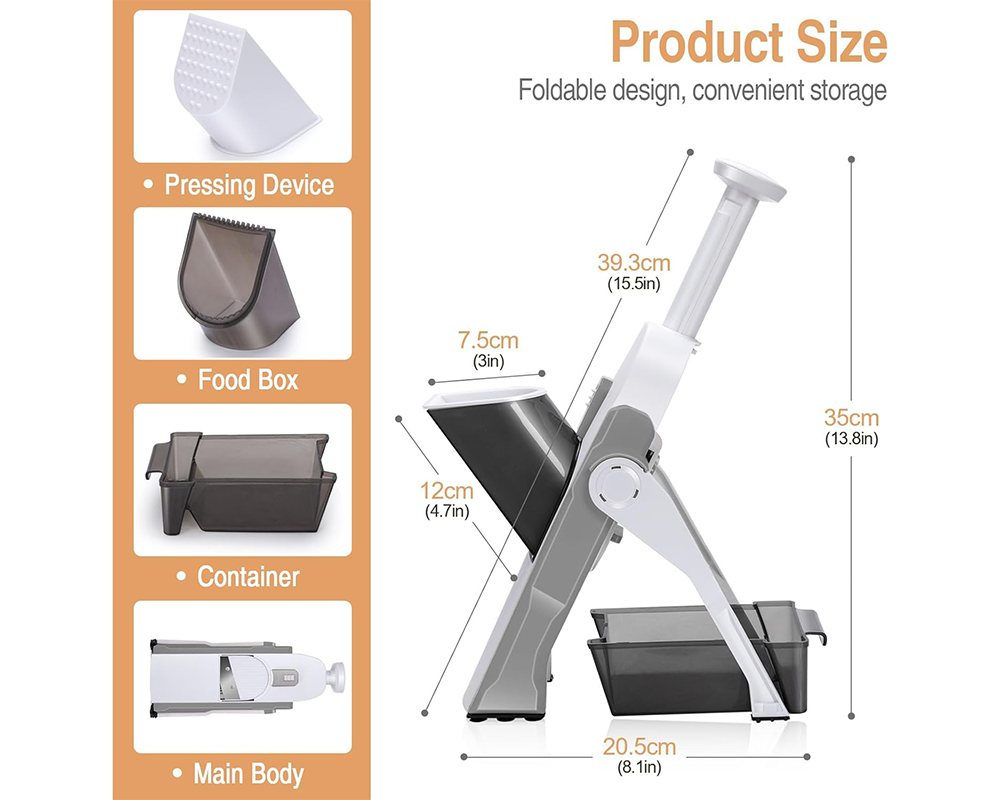 Vegetable Slicer Chopper Adjustable Vegetable Slicer Chopper with Container Base