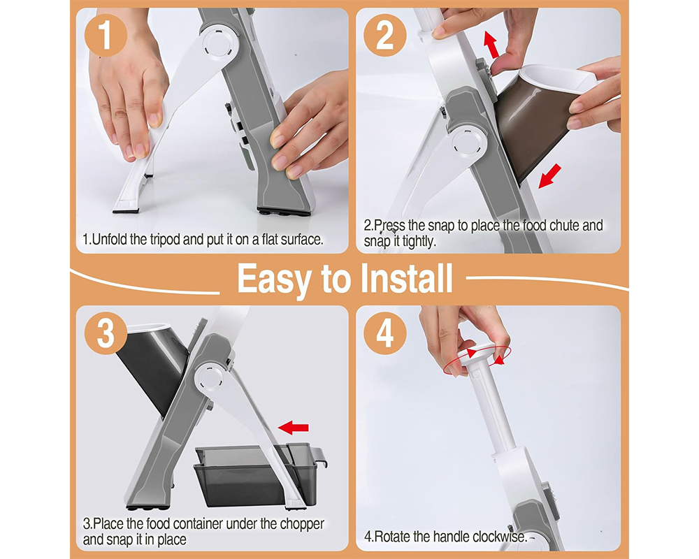 Vegetable Slicer Chopper Adjustable Vegetable Slicer Chopper with Container Base