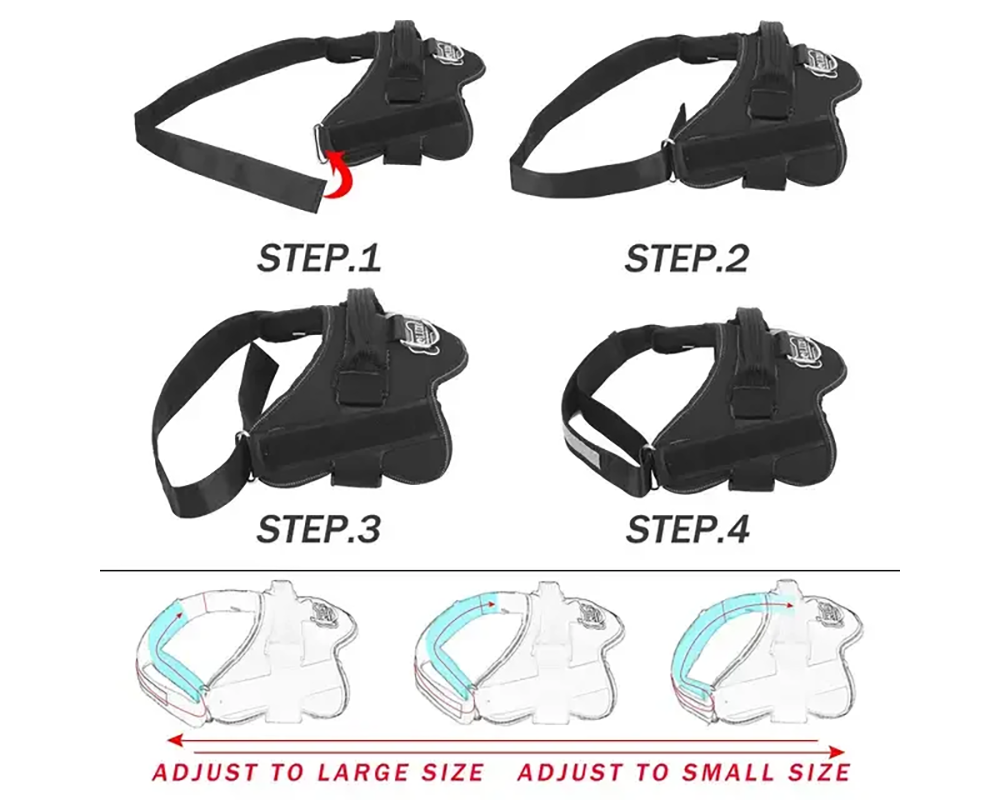 Reflective dog walking harness
