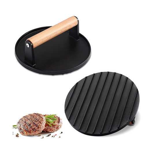 Cast Iron Smash Burger Press BBQ Cast Iron Smash Burger Press with Silicone Handle