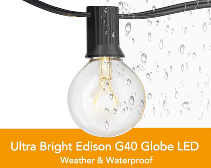 Solar Powered Festoon String Lights 15m with 50 Bulbs