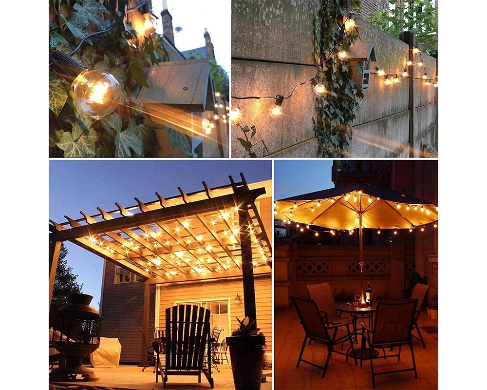 Solar Powered Festoon String Lights 15m with 50 Bulbs