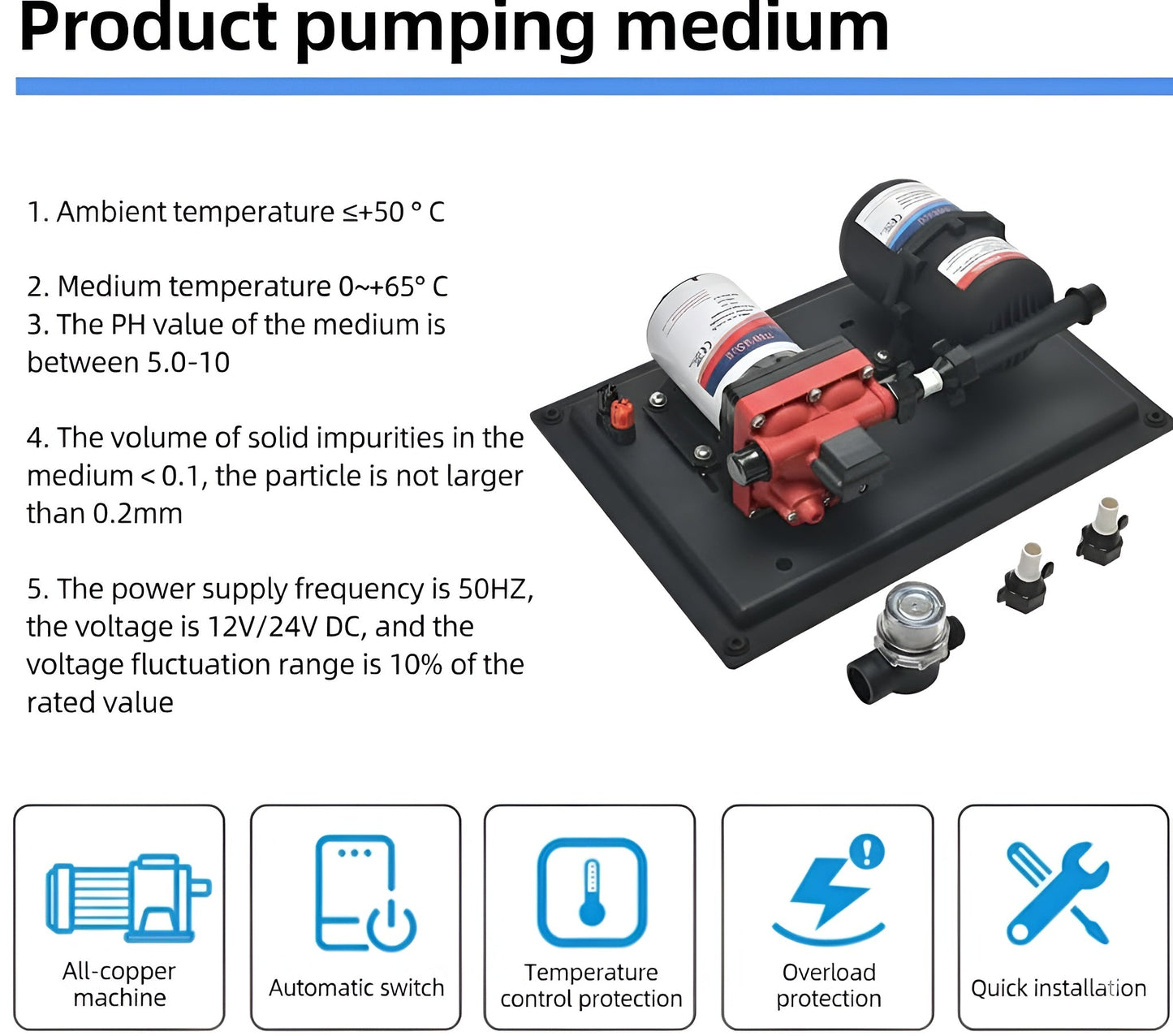 RV Marine Pressure Pump 55PSI 12V