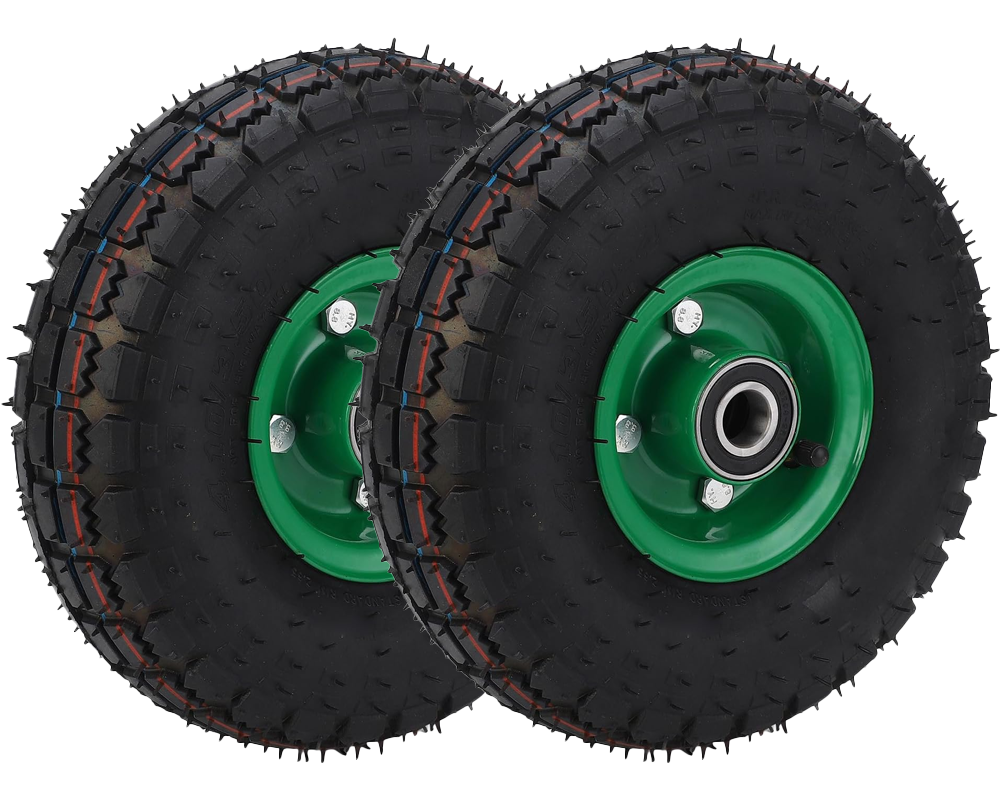 Rubber tire with iron hub
