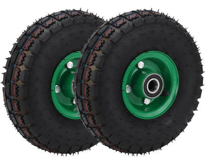 Rubber tire with iron hub