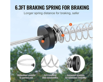 Zipline Kit for 100ft Outdoor Zipline Kit with Seat & Harness