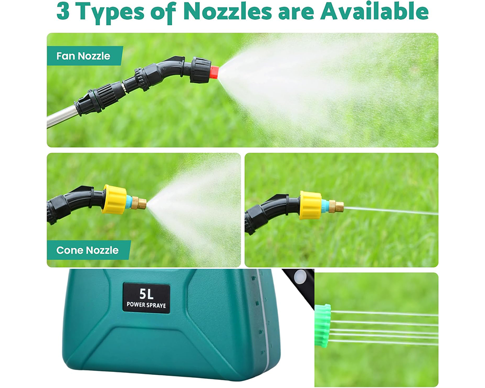 Sprayer with three nozzles