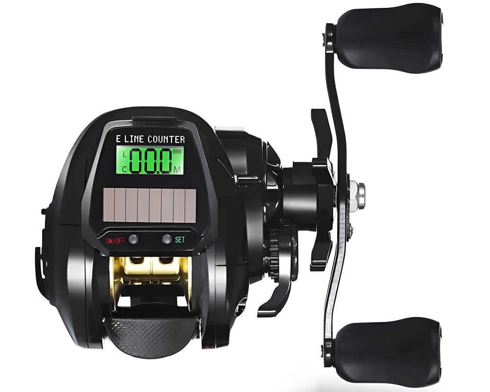 Fishing reel with LED display
