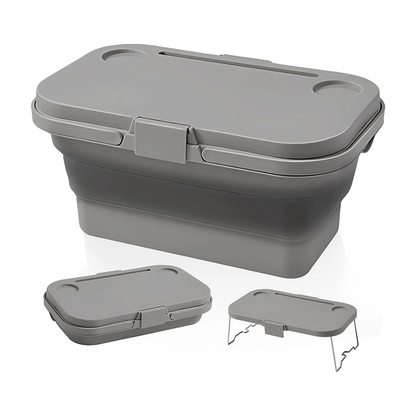 Foldable picnic basket grey