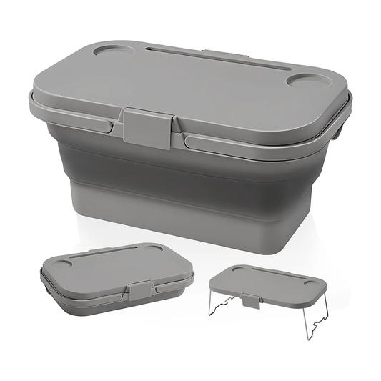 Foldable picnic basket grey