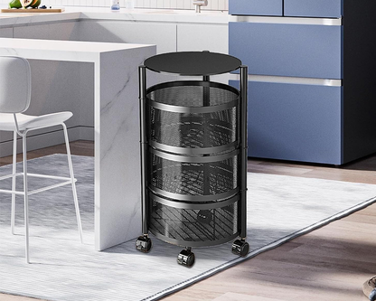 rotating storage trolley basket