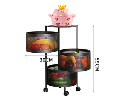 kitchen storage trolley basket