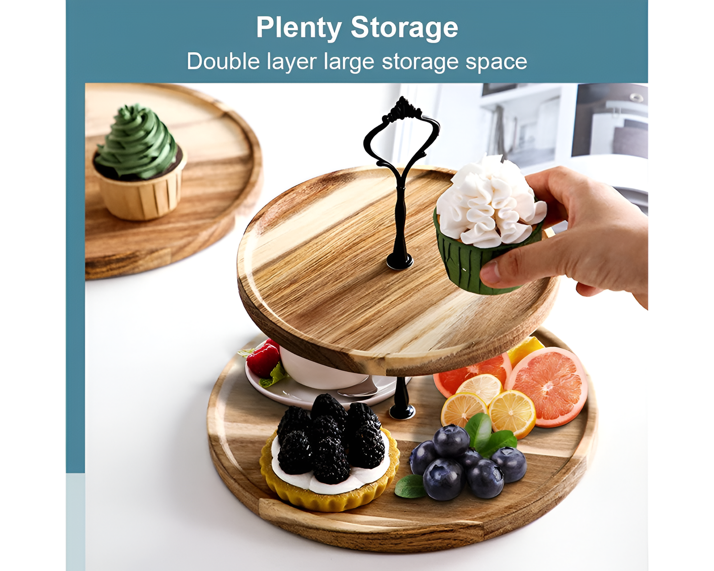 Stable two level dessert stand