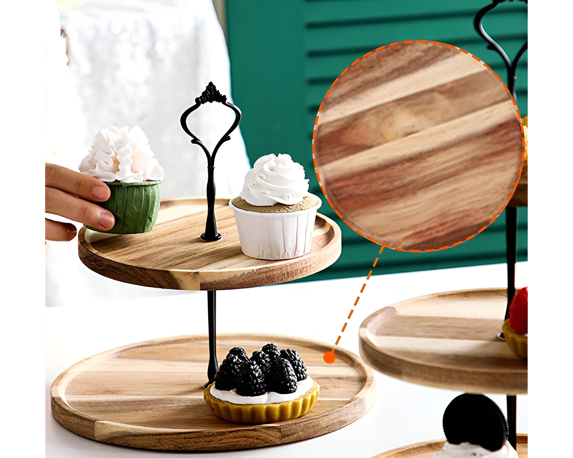 Natural wood cake stand