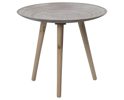 Moroccan Carved Style Round Side Table