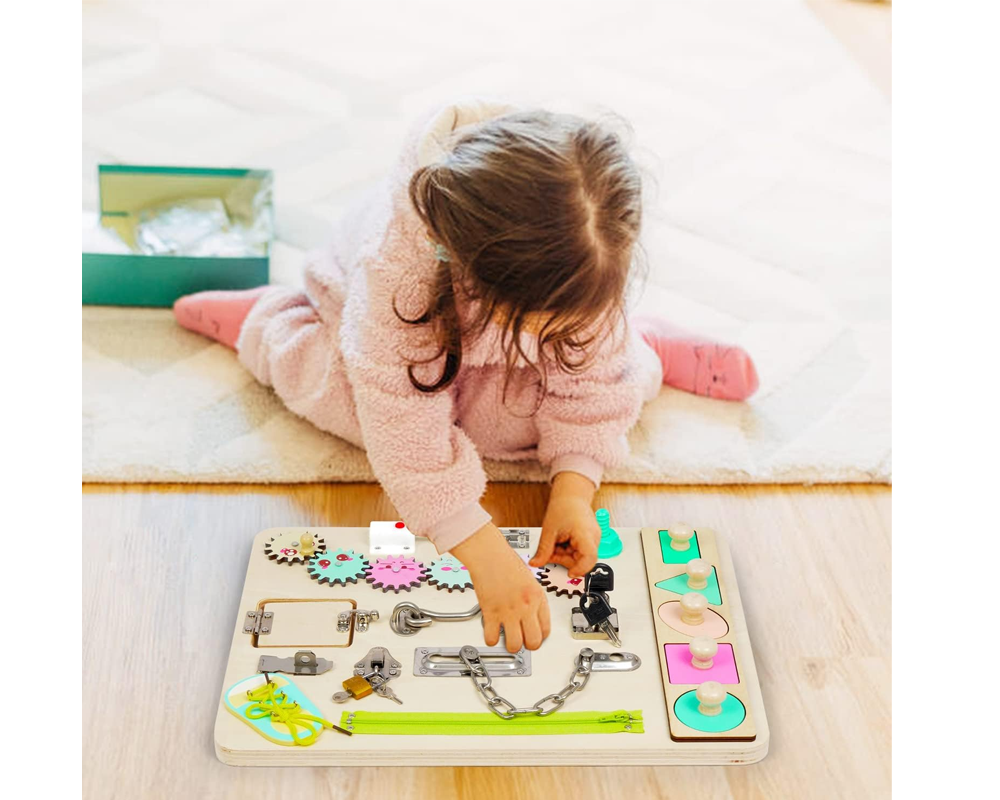 Toddler activity busy board