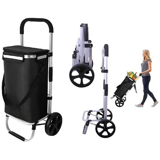 Shopping Trolley Foldable 45L Lightweight Grocery Shopping Trolley