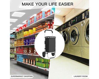 Shopping Trolley Foldable 45L Lightweight Grocery Shopping Trolley