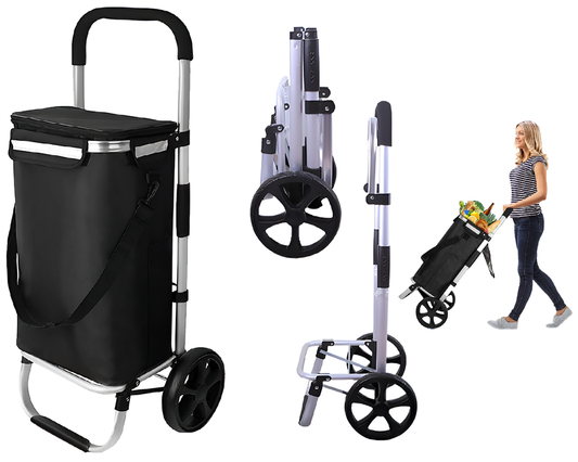Shopping Trolley Foldable 45L Lightweight Grocery Shopping Trolley