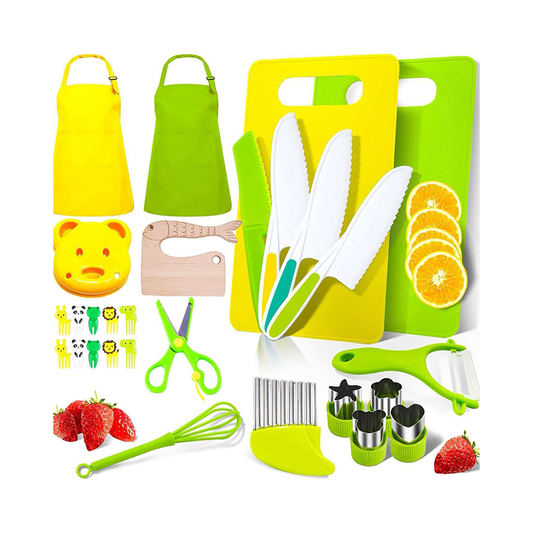 28-Piece Kids Safe Knife Set for Montessori Kitchen Tools