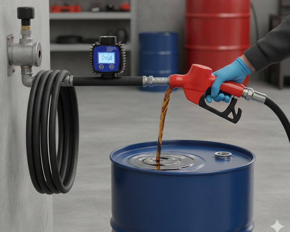 flow meter showing liquid measurement