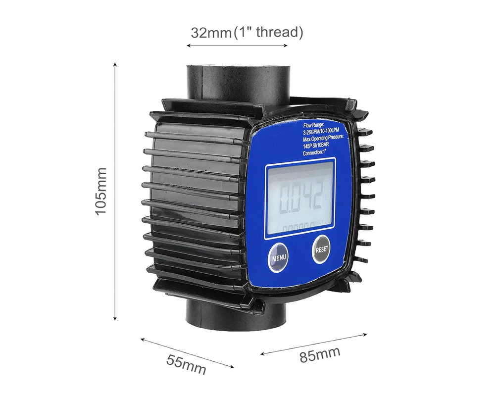 industrial liquid flow meter device