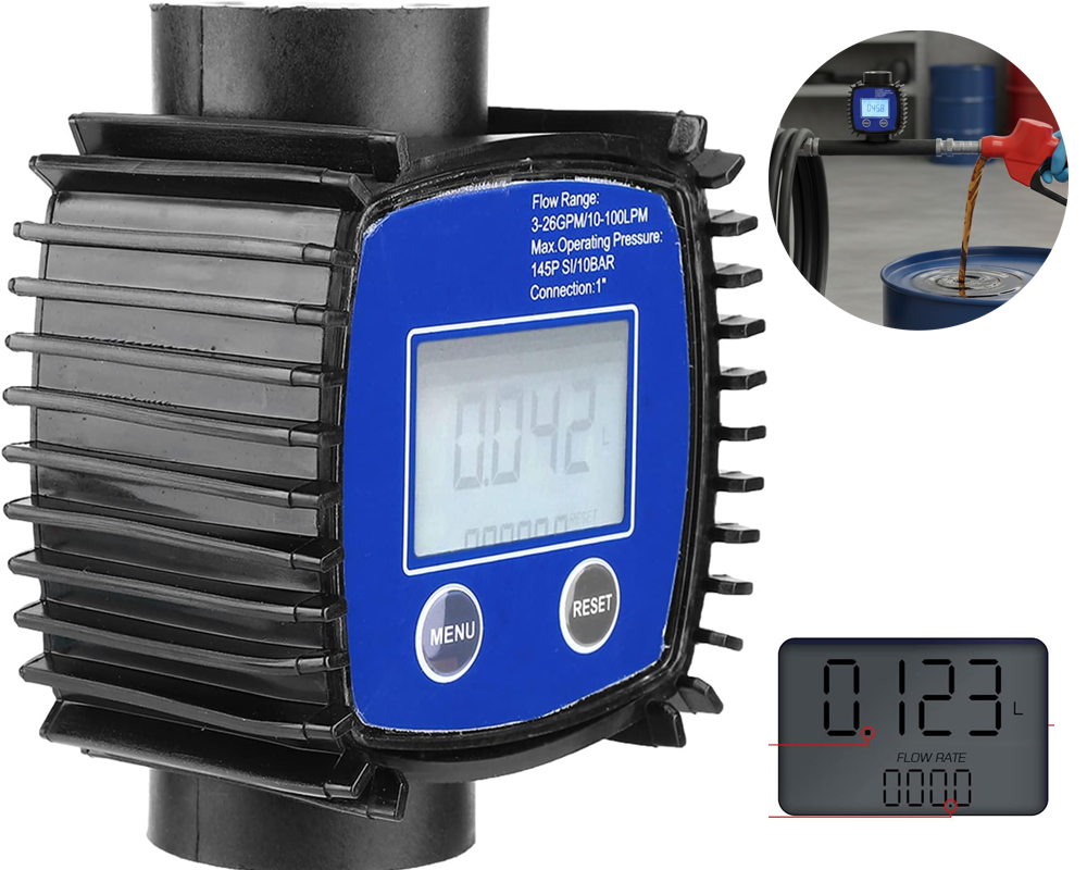 close up of digital display on flow meter