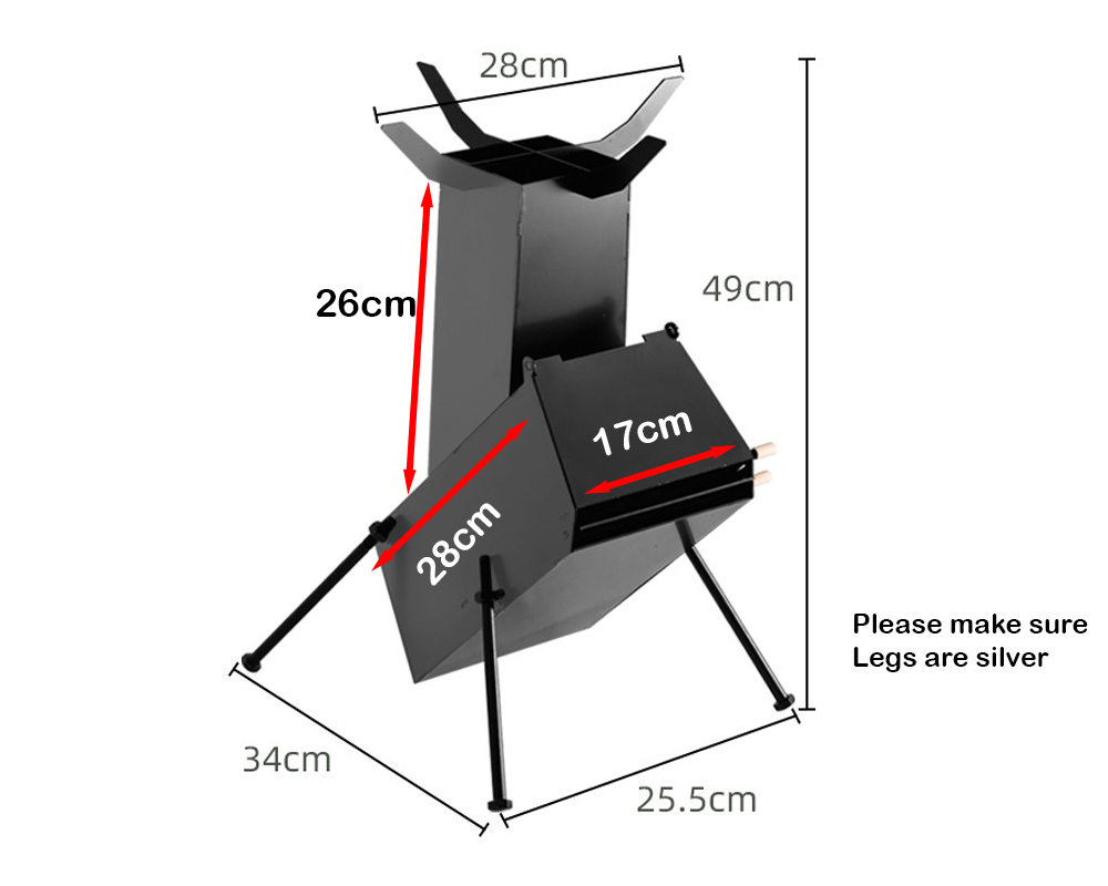 Rocket stove with adjustable legs