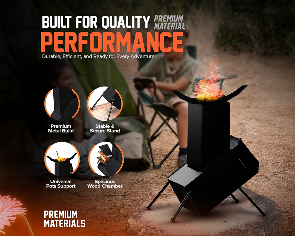 Compact rocket stove design